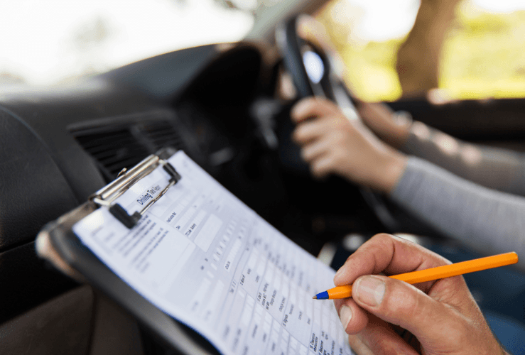 Image of driving instructor record sheet