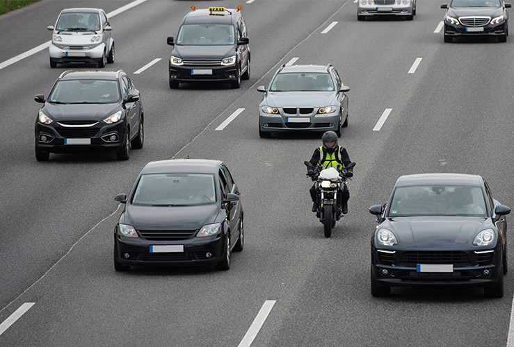 Motorbike on motorway
