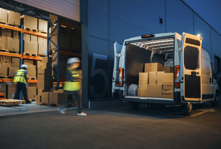 Loading Business Van With Items for Delivery
