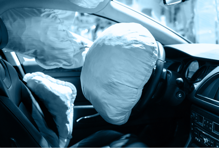 Image of a deployed car airbag