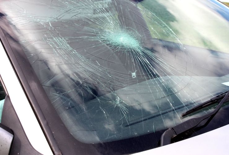 Cracked car windscreen