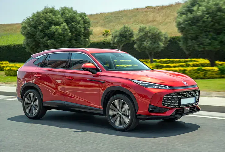 A Chinese car driving on the road