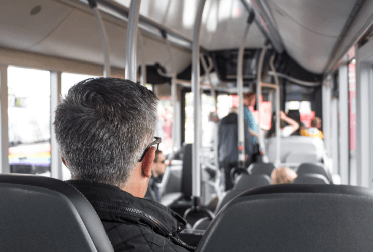 Image of people sitting on a public bus