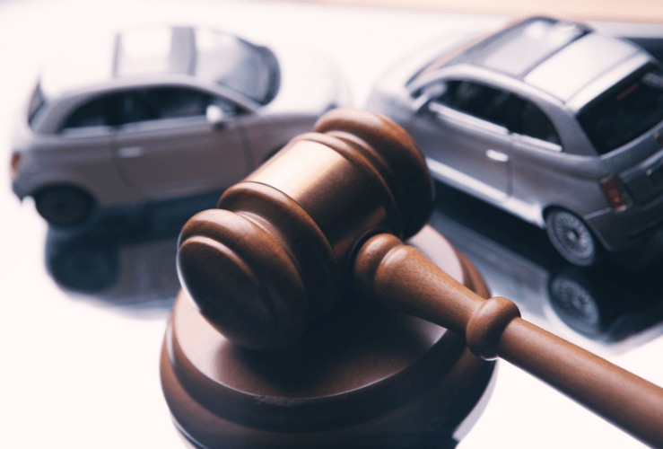 Image of auction gavel and car