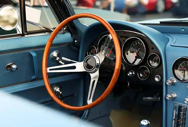 A steering wheel for a classic car