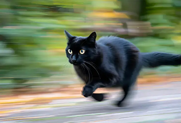 A cat running