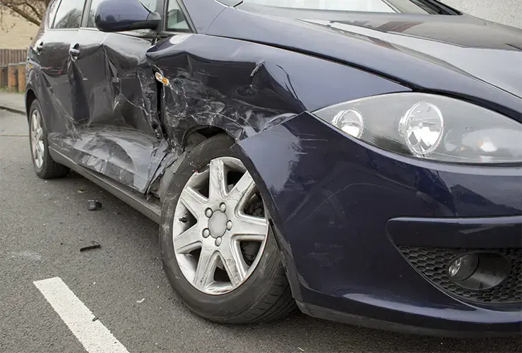 Car damaged from accident