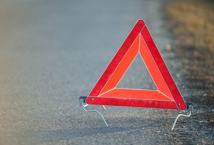 Car breakdown warning triangle