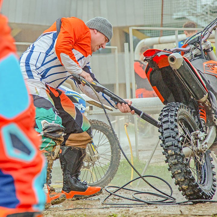 Should you use a jet wash to clean your motorbike?