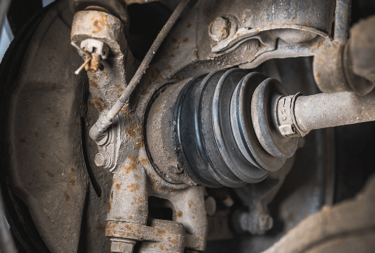 Close up of under a wheel arch