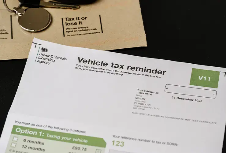 A tax reminder letter form the DVLA