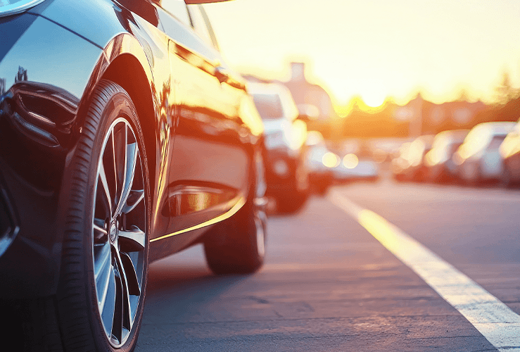 A car parked in a parking space
