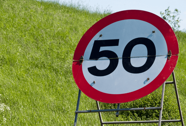 Temporary speed limit sign