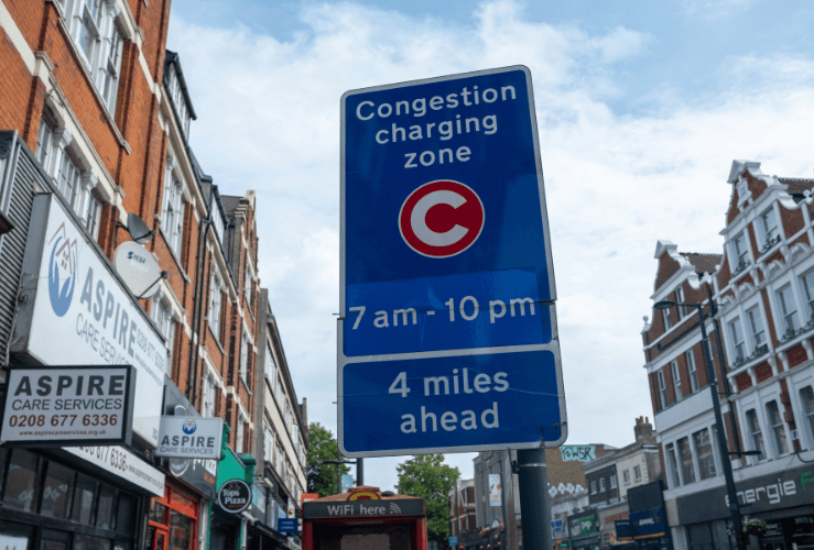 London Congestion Charge Road Sign