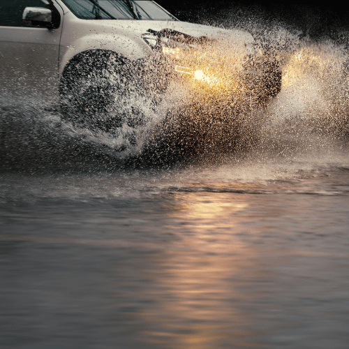 How to drive through flood water