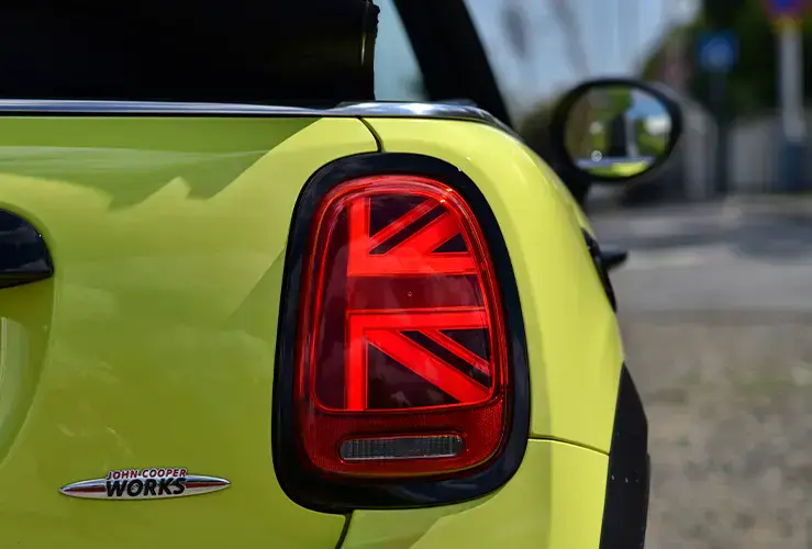 Union Jack lights on a Mini