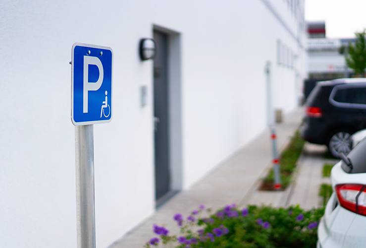 Disabled Parking Sign on post