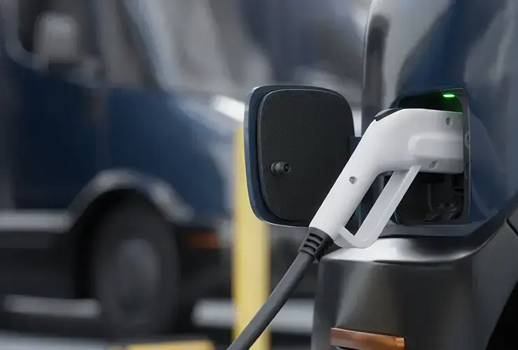 An electric van charging