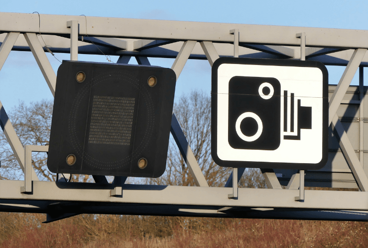 Motorway speed camera sign