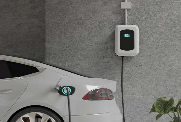 An electric car on charge