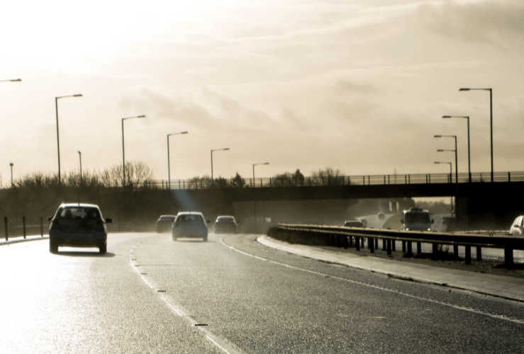 Cars on UK motorway