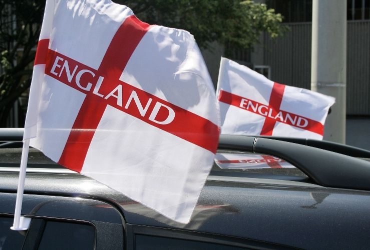 England flags on car