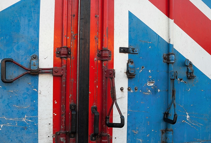 Container door with union jack